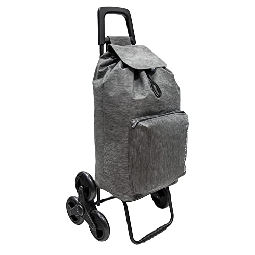 ORYX Carro De la Compra 6 Ruedas Sube Escaleras Gris Jaspeado 54 Litros Carrito De la Compra Poliester. Bolsa Térmica Refrigeración, 5151065