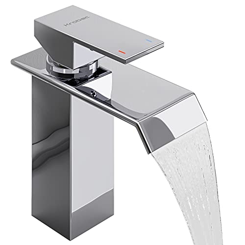 Grifo de Lavabo Cascada, Grifo Cascada Monomando Mayor altura, Agua Fria y Caliente Disponible, Estilo de Moderno