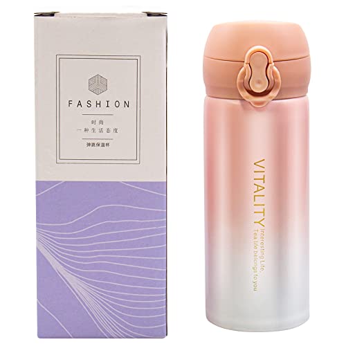 Termo de viaje, a prueba de fugas de acero inoxidable fino para llevar con aislamiento, 250 ml (rosa)