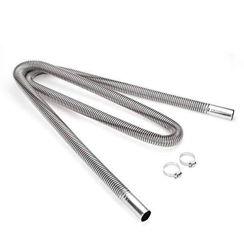 LAROCH Escapes de Motos Acero Inoxidable 2M 2,5 cm del Tubo de Escape Parking Aire Calentador de Tanque Gas Vent
