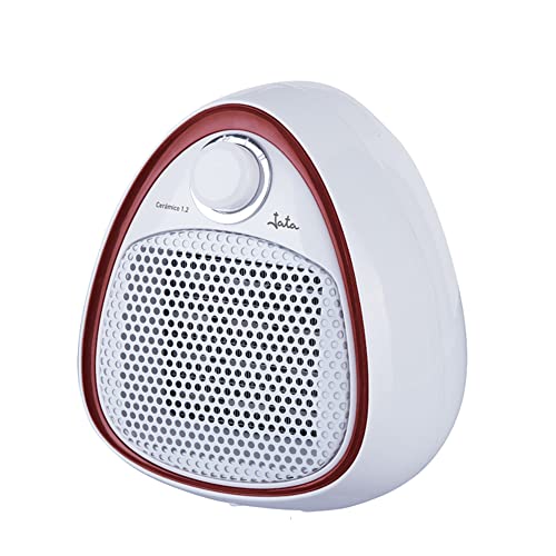 JATA TC73 - Calefactor Eléctrico con 2 Potencias de Calor y Ventilador. 1200 W. Super Silencioso. 45 dB. Calentamiento Rápido. Antivuelco. Calefactor Cerámico, Mayor Rendimiento