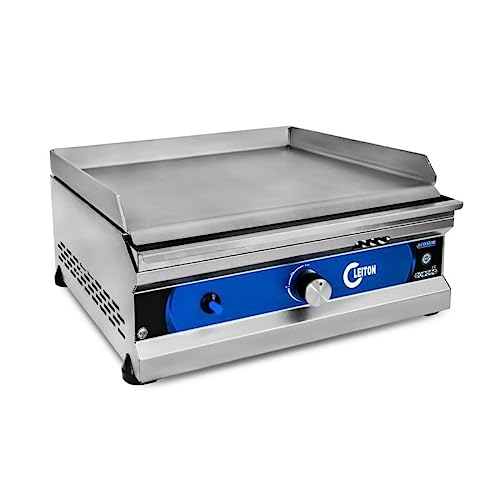 Cleiton® - Plancha de Acero a Gas 50 cm Sobremesa | Plancha Industrial para Hostelería de Calentamiento Rápido para un Cocinado Profesional