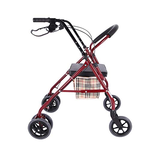 Xu Yuan Jia-Shop Carro Compra Old Man Carrito de Compras Silla de Viaje Plegable Trolley for el hogar Carretilla de Cuatro Ruedas con peldaños Carro de Compra/Carrito de Compra