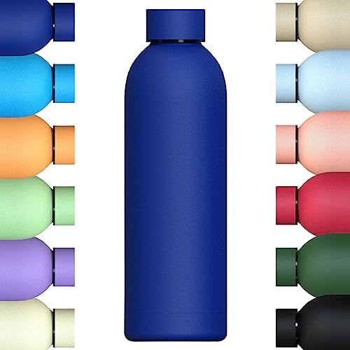 Botella de Agua de Acero Inoxidable Reutilizable | Hermética y Térmica | Sin BPA | Isotérmica, Mantiene Frio 24H y Calor 12H. Doble Pared al Vacío a Prueba de Fugas (750ml, Azul)