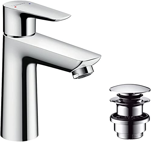 hansgrohe Talis E Grifo de lavabo 110 con vaciador Push-Open, cromo, 71711000