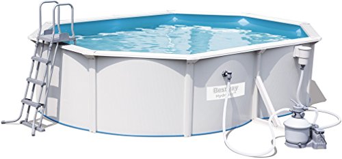 Bestway - Piscina desmontable de acero hydrium oval 500x360x120 cm + depuradora de arena