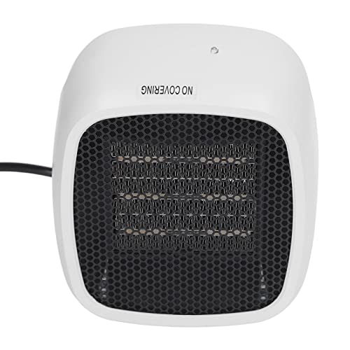 Omabeta Calentador de espacio portátil, calentador eléctrico de escritorio silencioso seguro PTC calefacción de cerámica protección contra sobrecalentamiento para el hogar (blanco)