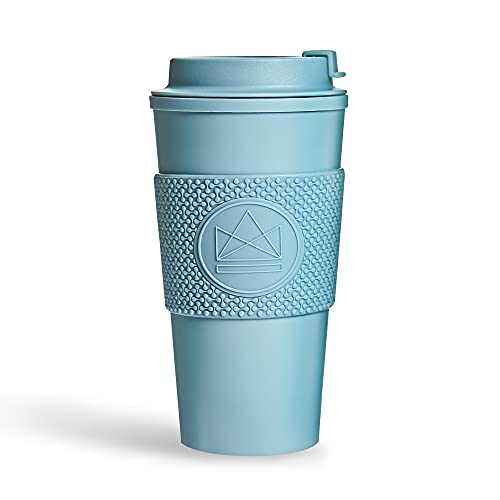 Neon Kactus - Vaso Térmico para Café con Doble Capa, Taza Térmica Reutilizable con Tapadera Estanca y Funda de Silicona Apta para Uso Alimentario, Taza Termo de Viaje sin Derrames, Reciclable, 473 ml