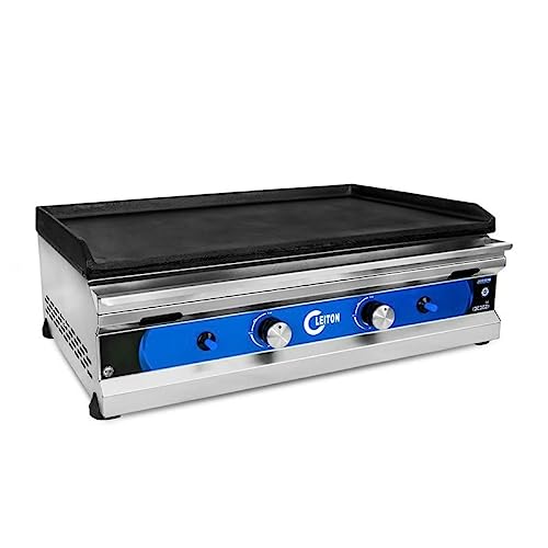 Cleiton® - Plancha Hierro a Gas 70 cm Sobremesa | Plancha Industrial para Hostelería de Calentamiento Rápido para un Cocinado Profesional