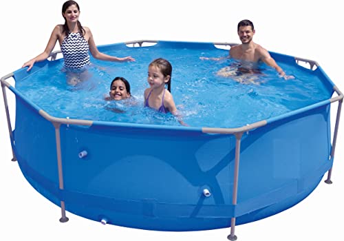 SIQUA Piscina Desmontable con Estructura de Acero y Redonda. Tamaño 3m x 76cm de Alto. Resistente al Sol. Capacidad 4383L