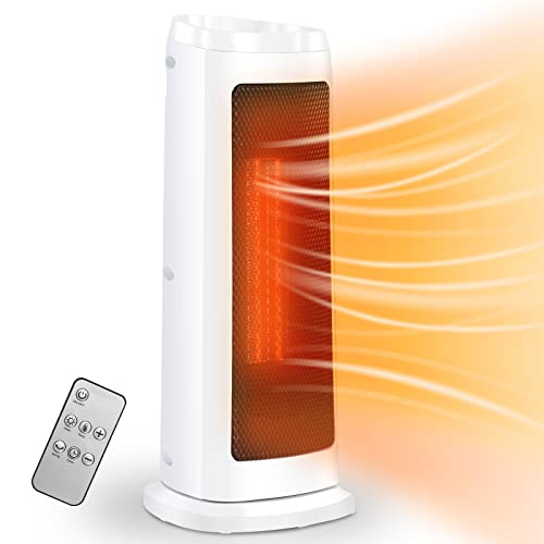 Ikodm Calefactor bajo consumo 2000W, estufa electrica PTC ventilador de ahorro de energía 2 Modo, Calentador temporizador de 12 horas, Termostato hogar - Blanco