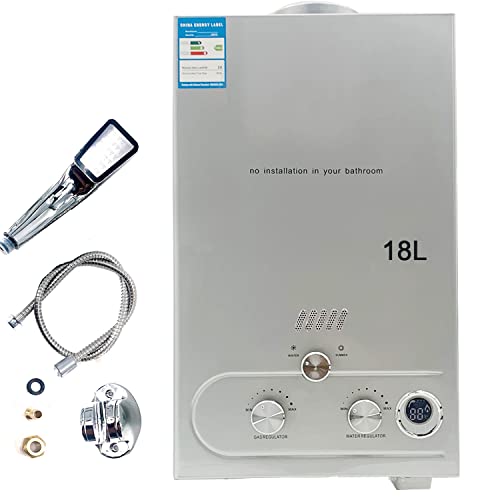 CDZHLTG Calentador de Gas GLP Propano, 18L 36KW Calentador de Agua de Gas, Calentador de agua Propano Sin Tanque para El Hogar para Hogares, Apartamentos