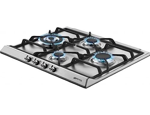 Smeg - Encimera Indep. Smeg Ser60Sgh3, 4 Fuegos, Natural/Butano/Propano, Inox, Autoencendido