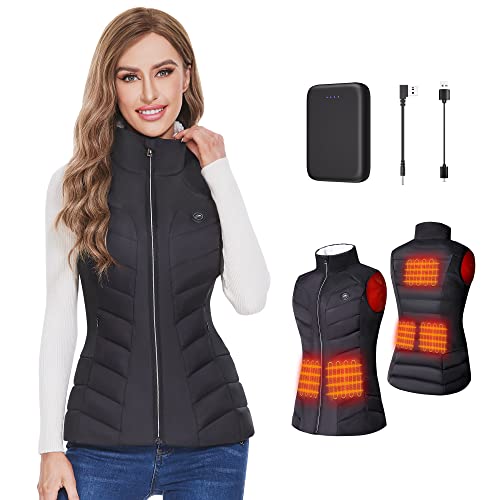 Zogeicy Chaleco Calefactable para Mujer con Bateria, Calentador de Cuerpo Ligero Chaleco Calefactable Abrigo Calefactor Ajustado Chaqueta Calefactable Eléctrica