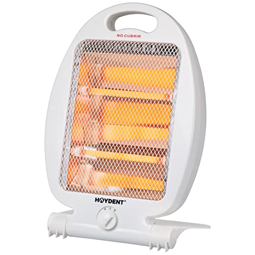 HAYDENT - Estufa de cuarzo con 2 niveles de potencia, interruptor de seguridad y dispositivo antivuelcos - Estufa eléctrica portátil con gabinete de tacto frio - Calefactor estufa con tubos de cuarzo