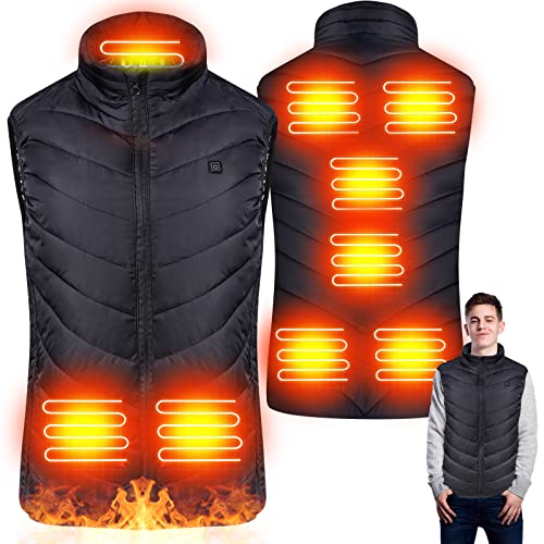 FORMIZON Chaleco Calentador Eléctrico, Chaqueta de Carga USB, Chaleco Calefactable Lavable con 9 Zonas De Calefacción, 3 Niveles Temperatura, Ropa Térmico para Hombre y Mujer Caza Camping (M)