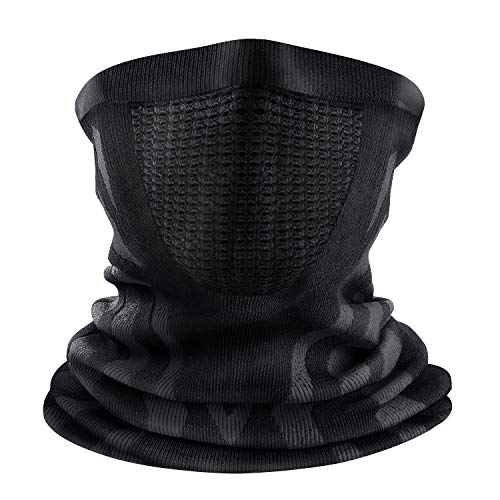 ENONEO Largo elástico Polar Cuello Tubo Invierno térmico Cuello Calentador Hombres Mujeres versátil como Media Cara Caliente Diadema Gorro Gorro Calavera Gorra para Motocicleta esquí Snowboard (Gris)