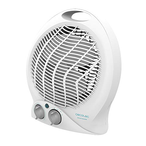 Cecotec Calefactor Eléctrico de Baño Bajo Consumo Ready Warm 9790 Force. Termoventilador, 2000 W en 2 Niveles, Termostato Regulable, 3 Modos, Sistema de Seguridad, 15 m2