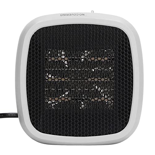 Calentador de espacio portátil, protección contra sobrecalentamiento segura, calentador eléctrico de escritorio, ignífugo para oficina (blanco)