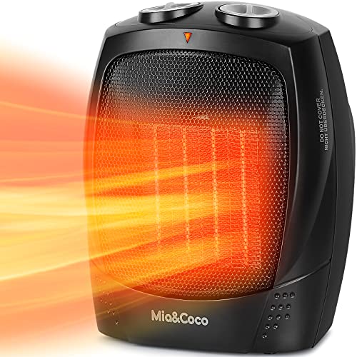 Calefactor Bajo Consumo con Termostato, Calefactor Electrico Cerámico Portátil de 1500W, 3 Posiciones de Calor, Calefactores Eléctricos Instaheat, Calefactor Eléctrico para Sala, Dormitorio, Oficina