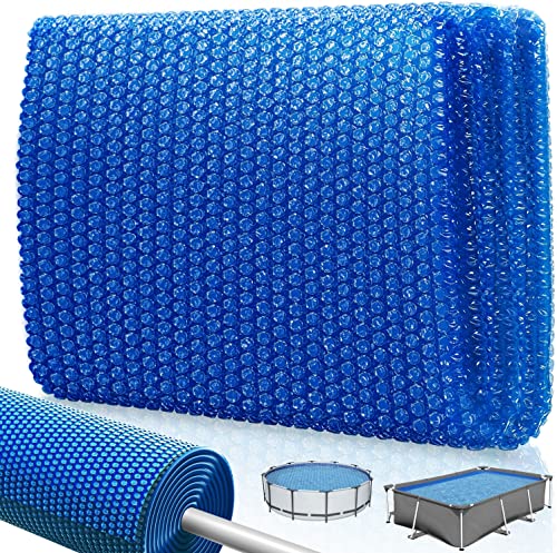 KESSER® Lona Solar para Piscina Redonda Ø 244 cm | Lona Solar de la Piscina Calentamiento de la Piscina de lámina Solar para Calentar el Agua Lona térmica, Azul, 450 x 220cm